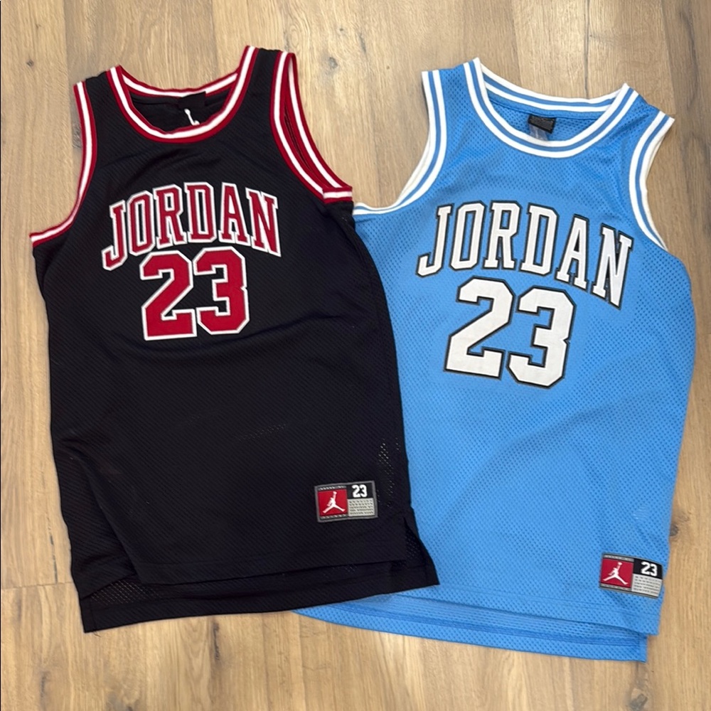 Jordan Black and Blue Basketball Jerseys Classic Design